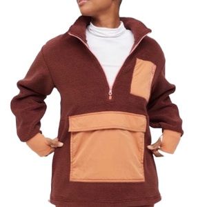 AERIE fleece sherpa quarter zip sherpa jacket sweater pullover women’s XS